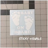 Baby On Board Feet Decal Sticker Pick Size & Color