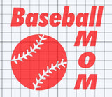 Baseball Mom or Dad Decal Sticker Pick Size & Color Auto Window Decal