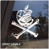 Cracked Apple Auto Window Decal Sticker Pick Size & Color #decals #stickers #windowdecal #windowsticker #fundecal #makeastatement #crackedappleskull