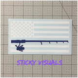 US Flag Red or Blue Fishing Pole Window Decal Sticker Pick Size & Color #decals #stickers #windowdecal #windowsticker #fundecal #makeastatement