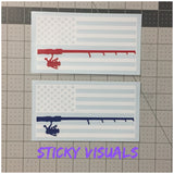 US Flag Red or Blue Fishing Pole Window Decal Sticker Pick Size & Color #decals #stickers #windowdecal #windowsticker #fundecal #makeastatement