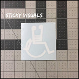 Wheel Chair Sex Symbol Decal Sticker Pick Size & Color
