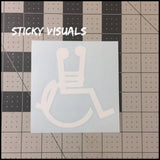 Wheel Chair Sex Symbol Decal Sticker Pick Size & Color
