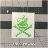 Cracked Apple Auto Window Decal Sticker Pick Size & Color #decals #stickers #windowdecal #windowsticker #fundecal #makeastatement #crackedappleskull