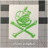 Cracked Apple Auto Window Decal Sticker Pick Size & Color #decals #stickers #windowdecal #windowsticker #fundecal #makeastatement #crackedappleskull