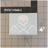 Skull and Golf Club Decal Sticker Pick Size & Color #decals #stickers #windowdecal #golfskull #skull #golf